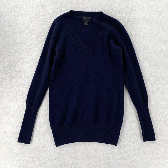 J.CREW COLLECTION 100% Cashmere Sweater XS Top Size XS $238 Black Italian V-Neck - Picture 1 of 11